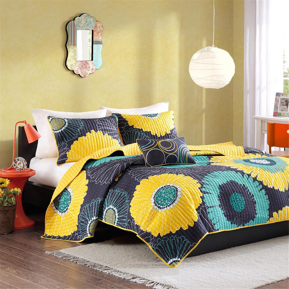 100% Polyester Microfiber Printed Quilt Set,MZ80-203