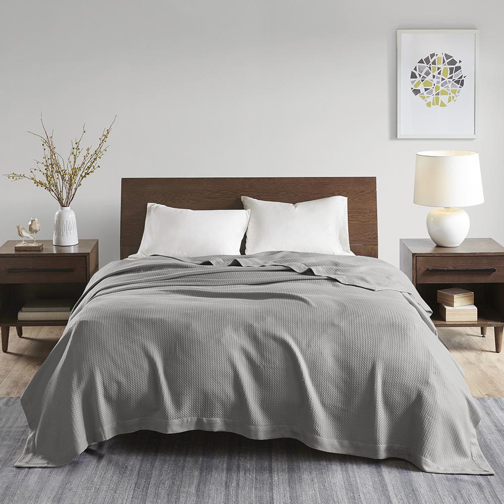 100% Certified Egyptian Cotton Blanket - Full/Queen - Grey