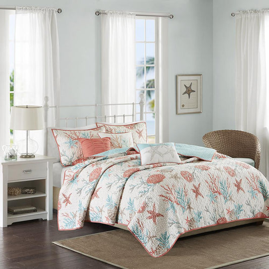 100% Cotton Sateen Printed 6pcs Coverlet Set,MP13-2710