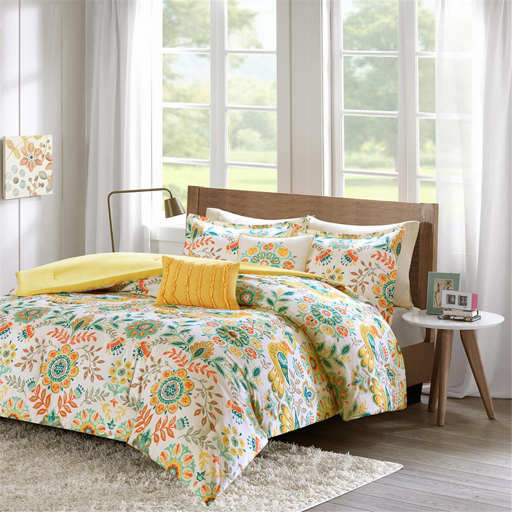 100% Polyester Microfiber Printed 5 Piece Comforter Set,ID10-728