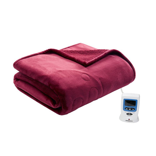 100% Polyester Solid Knitted Microlight Heated Blanket,WR54-1755