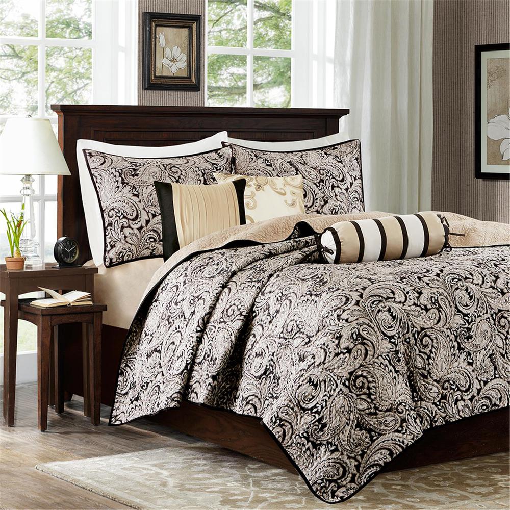 100% Polyester Jacquard 6pcs Coverlet Set,MP13-2694