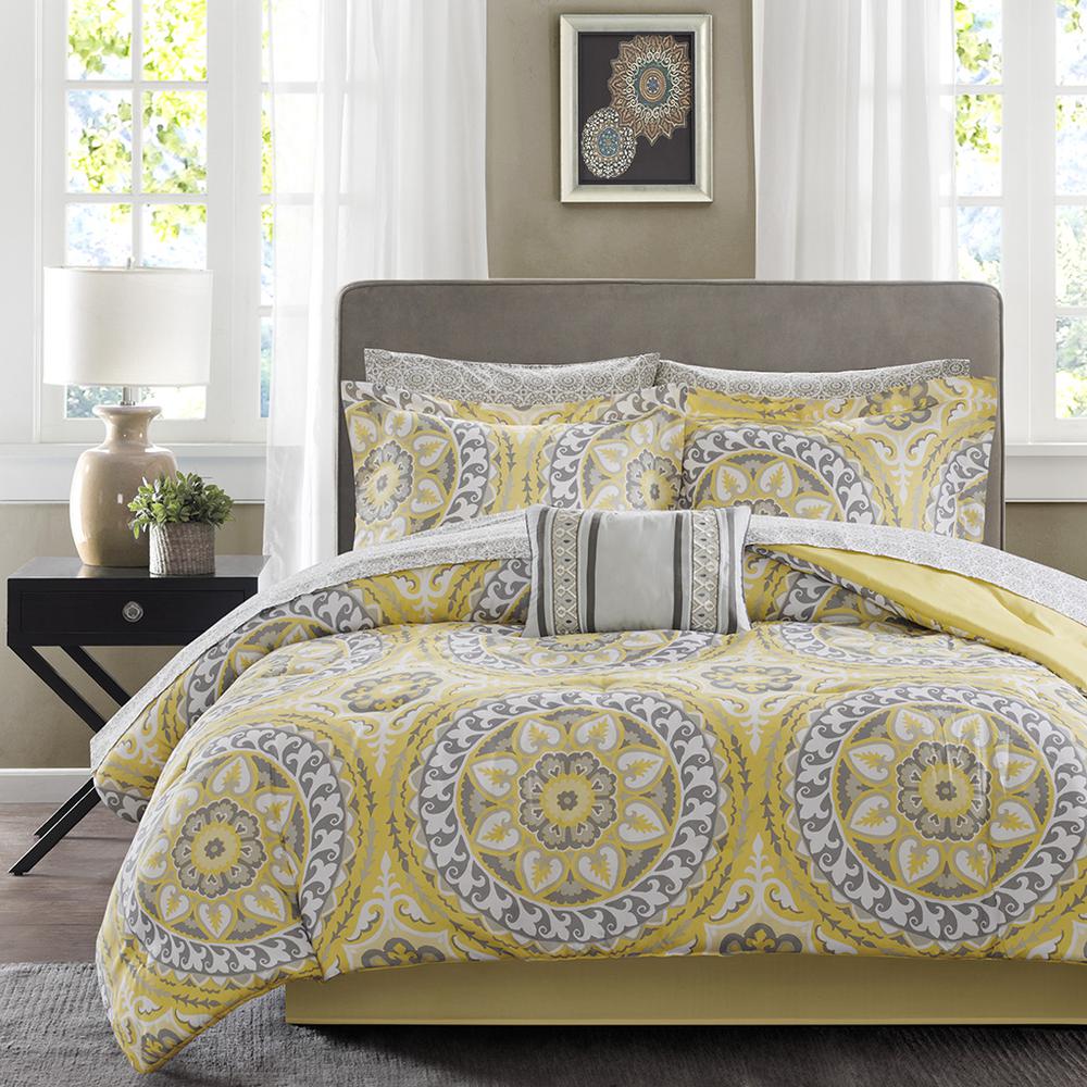 100% Polyester Microfiber Printed 7pcs Comforter Set,MPE10-145