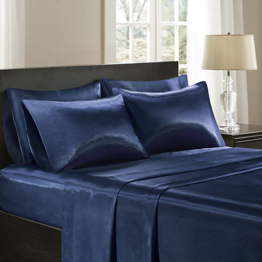 100% Polyester Satin 6pcs Sheet Set, MPE20-912