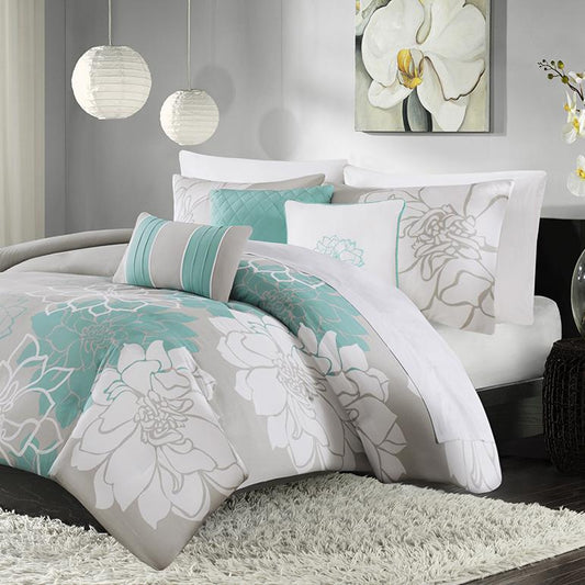 100% Cotton Sateen Printed 6pcs Duvet Cover Set,MP12-2643