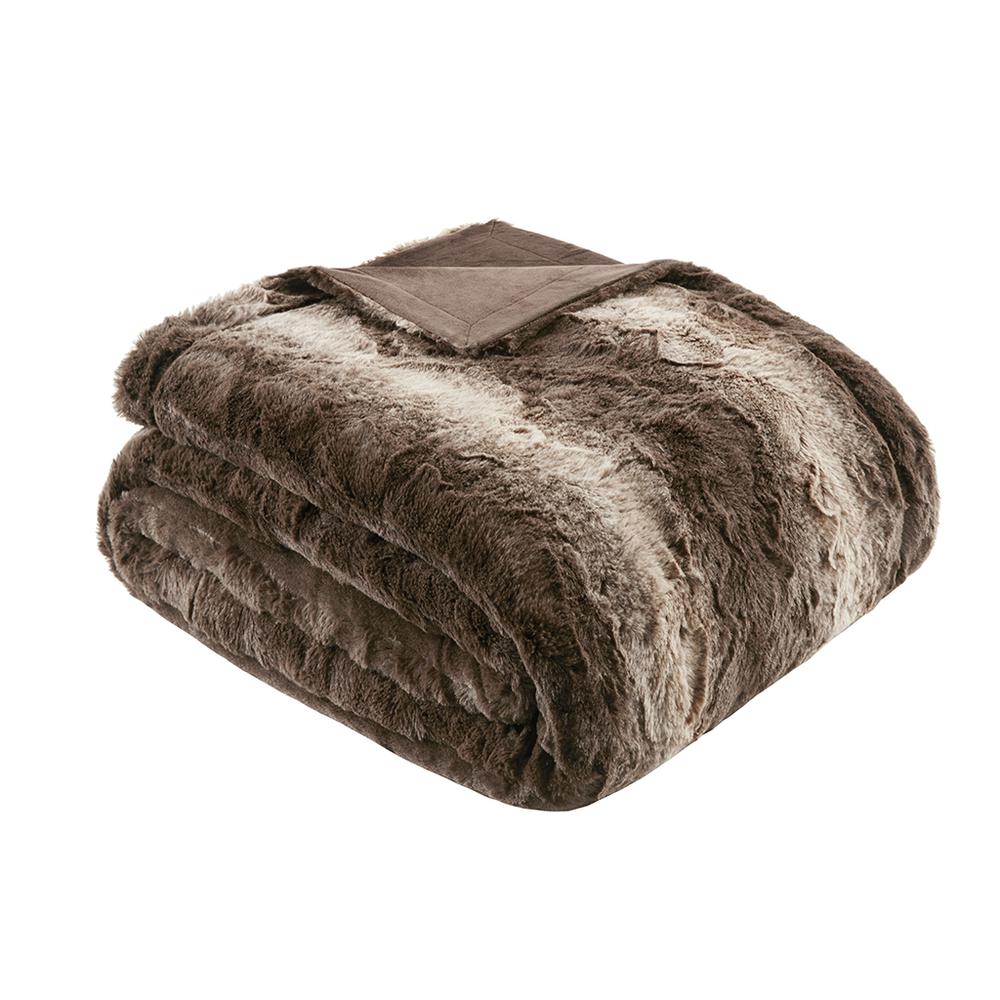 100% Polyester Faux Tip Dyed Brushed Fur Oversized Bed Throw,MP50-2919