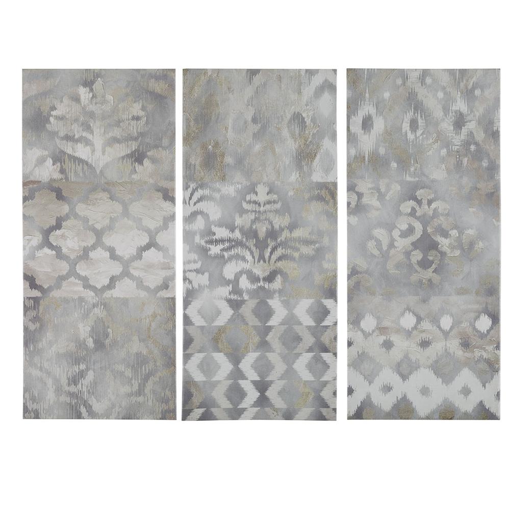 Watercolor Ikat Taupe 3pc\set_gel coat canvas, (Apply Smooth Rolled Gel Coat), Add Cardboard board