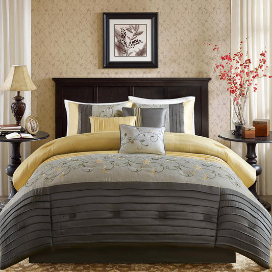 7 Piece Embroidered Comforter Set,MP10-4186