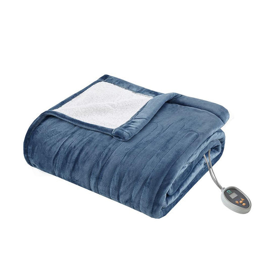 100% Polyester Solid Berber Heated Blanket with Bonus Automatic Timer,TN54-0203