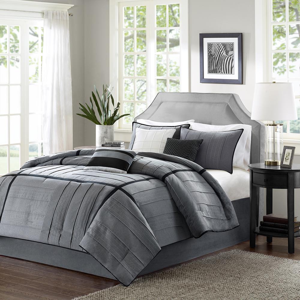 100% Polyester Microfiber Herringbone 7pcs Comforter Set,MP10-604