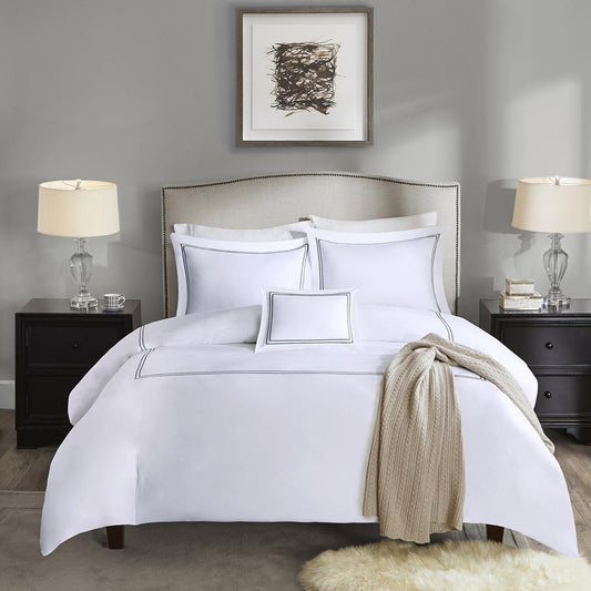 100% Cotton Sateen Embroidered Comforter Set,MPS10-087