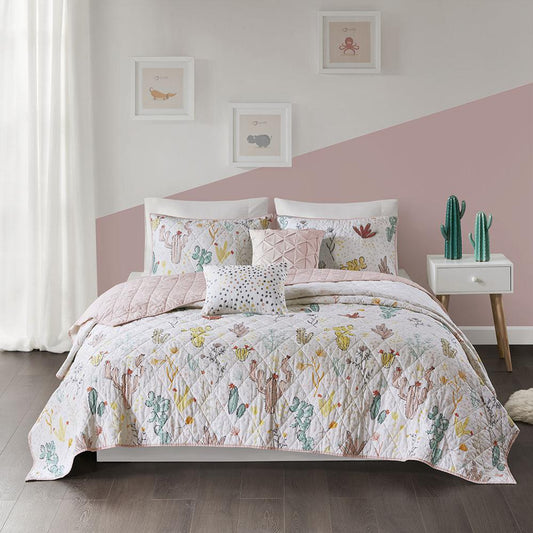 100% Cotton Printed 5pcs Coverlet Set,UHK13-0061