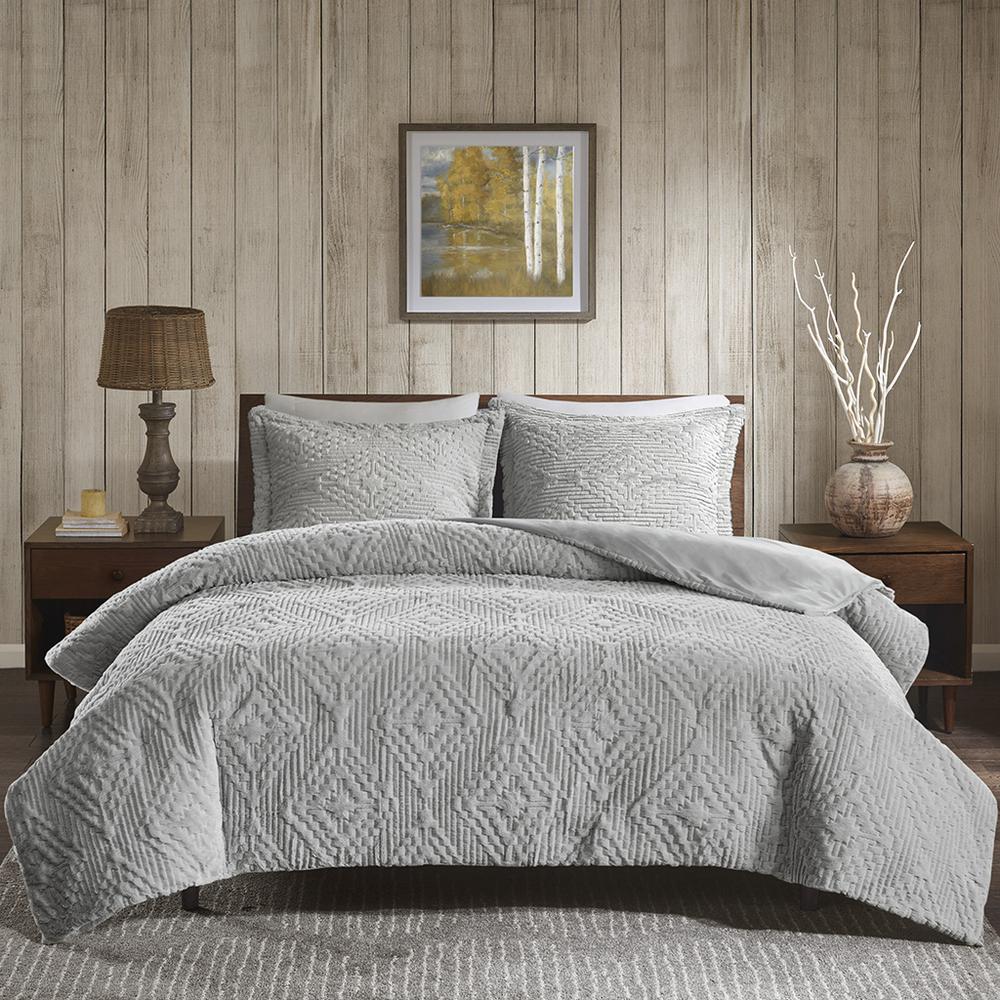 100% Polyester Embroidered Long Fur Coverlet Set,WR13-2060