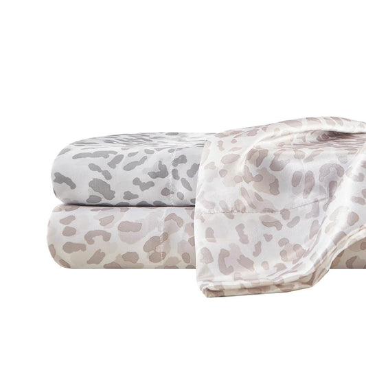 Sheet Set Queen Gray Leopard