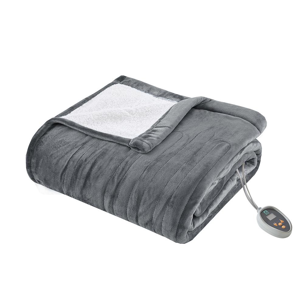 100% Polyester Solid Berber Heated Blanket with Bonus Automatic Timer,TN54-0198