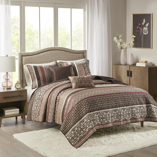 100% Polyester Jacquard 5pcs Coverlet Set,MP13-615