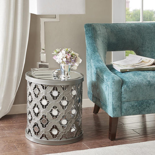 Arian Quatrefoil Mirror Accent Table