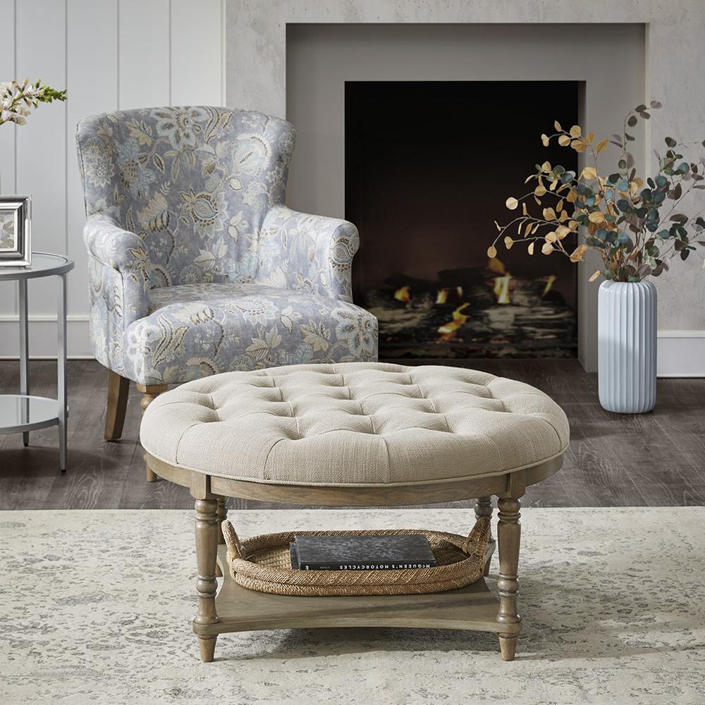 Cedric Accent Ottoman, Cream