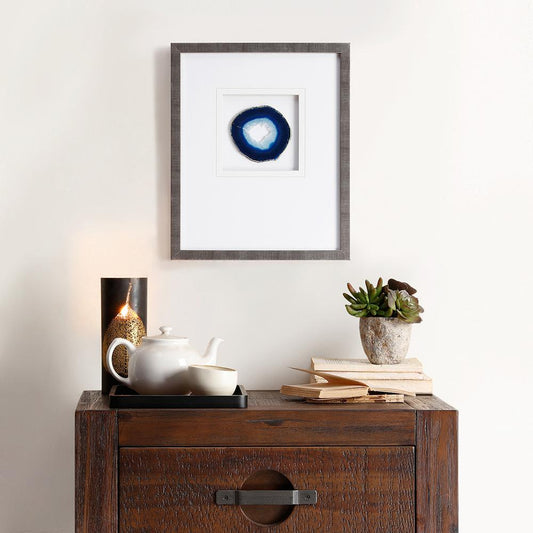 Agate Blue Stone Framed Graphic (4" Agate)