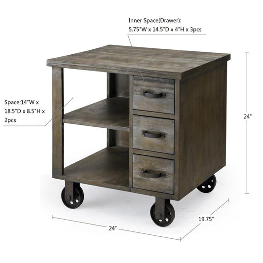 CIRQUE Accent End Table on Wheels (nonmoveable)