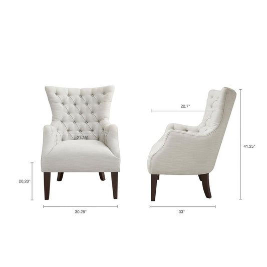 Hannah Button Tufted Wing Chair,FPF18-0401