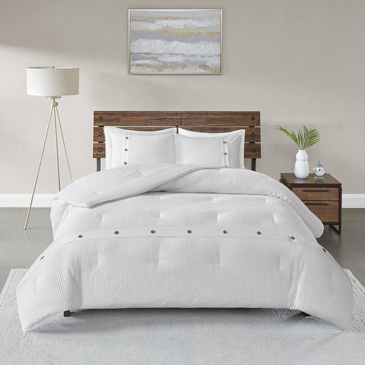 100% Cotton Waffle Weave Comforter Set,MP10-5625