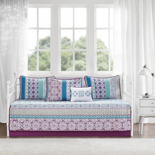 100% Polyester Brushed Printed 6pcs Boho Daybed Set