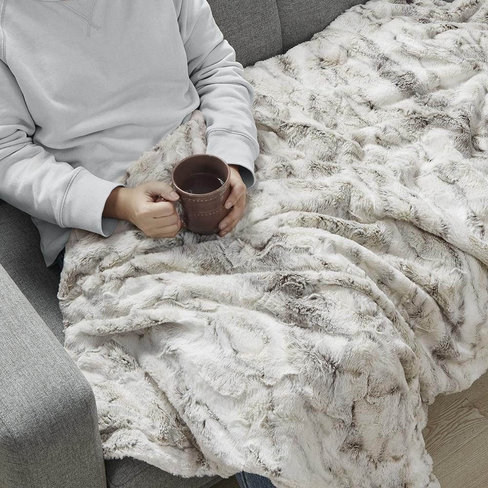 100% Polyester Marble Printed Knitted Long Fur Throw,MP50-4907