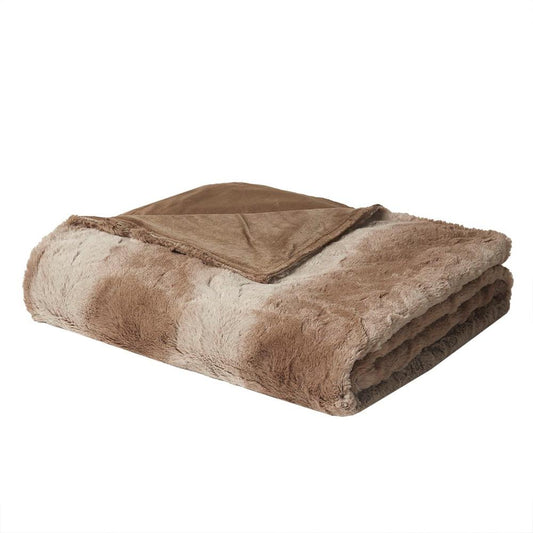 100% Polyester Zuri Fur Weighted Blanket, Tan