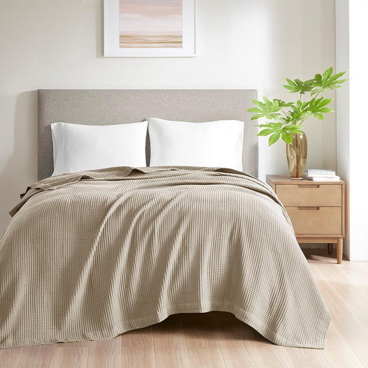 Cotton Blanket, 90x90, Khaki