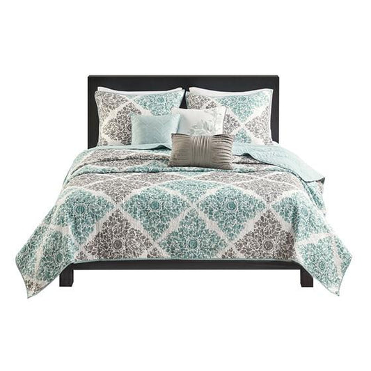 100% Polyester Microfiber Printed Quilted 6pcs Coverlet Set,MP13-1420