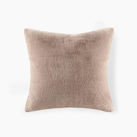 100% Polyester Solid Faux Fur Pillow Golden 20x20''