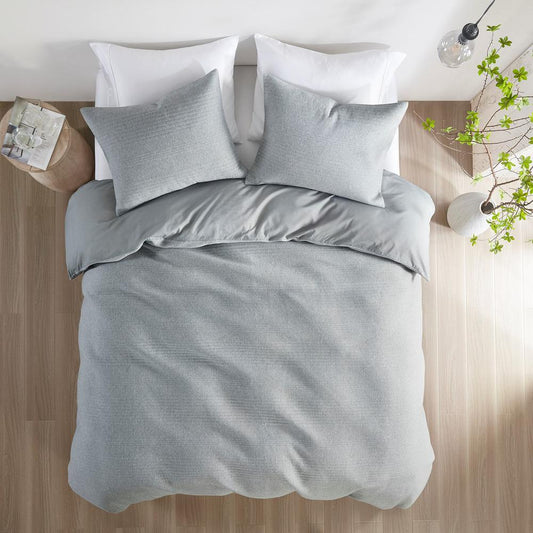 100% Cotton Duvet Mini Set Heathered Gray Full/Queen