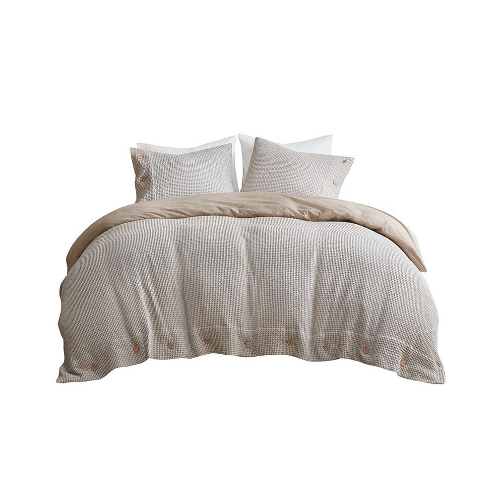 50% Cotton 50% Rayon from Bamboo Duvet Set in Taupe