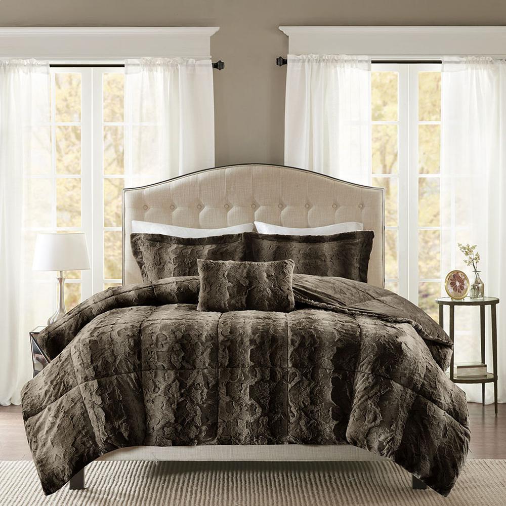 100% Polyester Print Brushed Faux Fur Comforter Set,MP10-3074