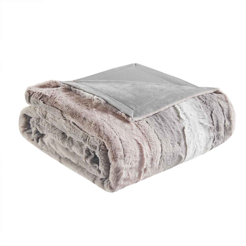 100% Polyester Faux Tip Dyed Brushed Long Fur Throw,MP50-6235