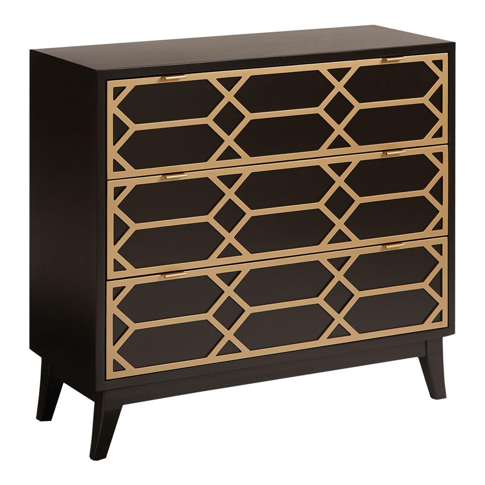 Maria Gold Lattice Accent Chest