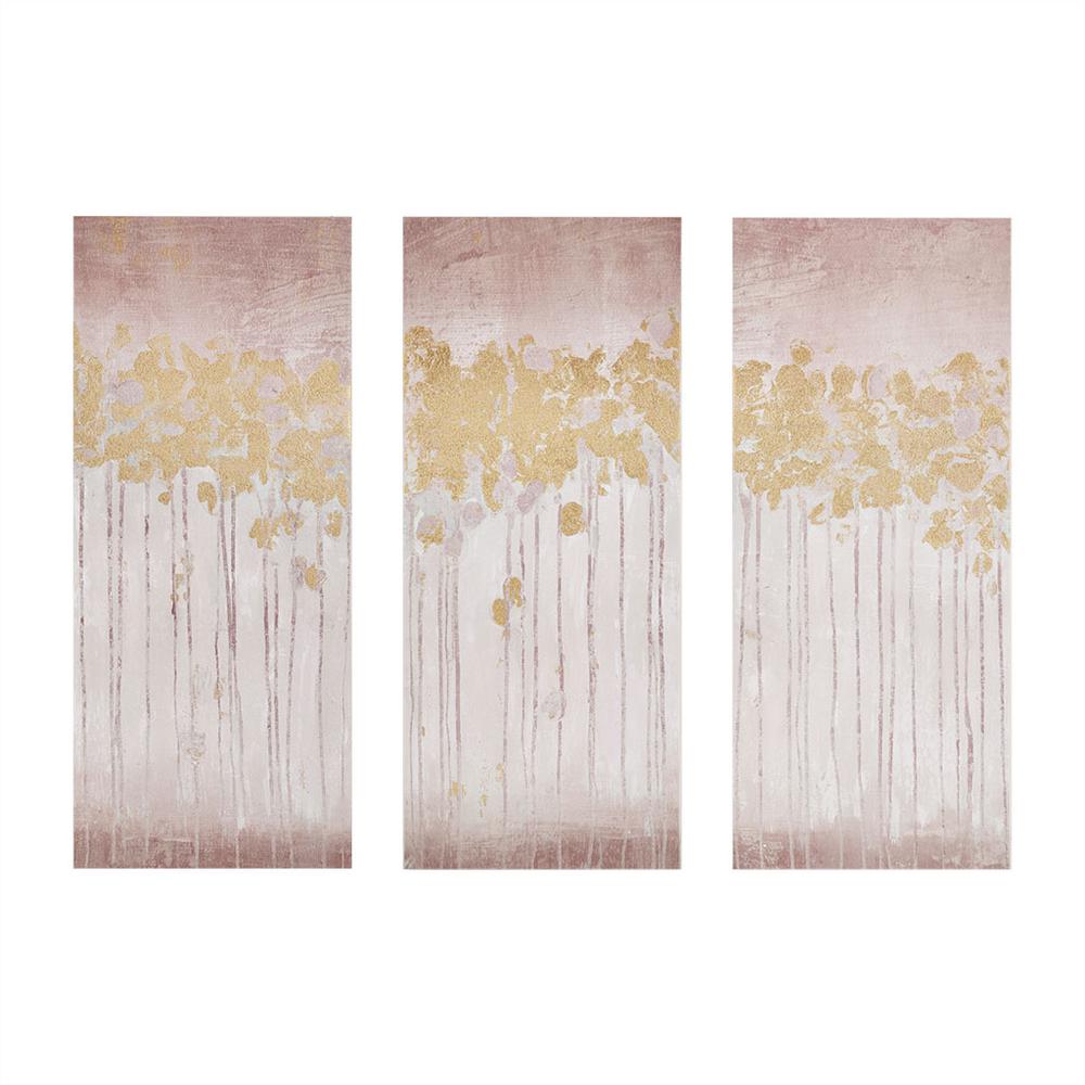 3pc Set 15x35 Gel Coat Canvas with Gold Foil - Blush Forest