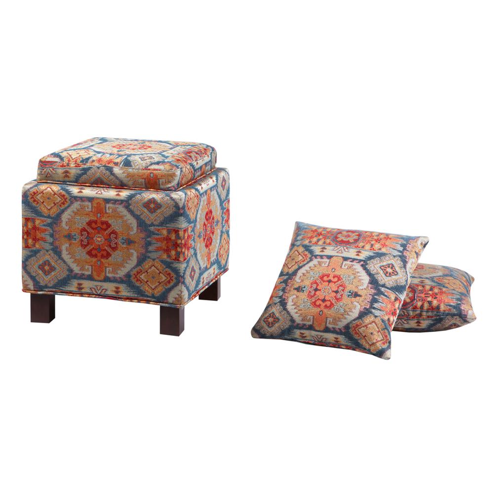 Shelley Square Storage Ottoman with Pillows,FPF18-0179