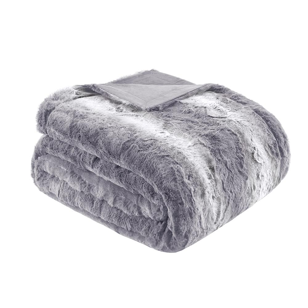 100% Polyester Faux Tip Dyed Brushed Fur Oversized Bed Throw,MP50-2920