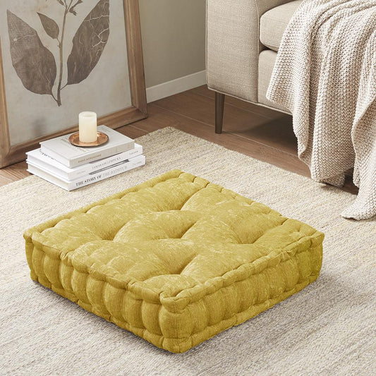 Azza Poly Chenille Square Floor Pillow Cushion