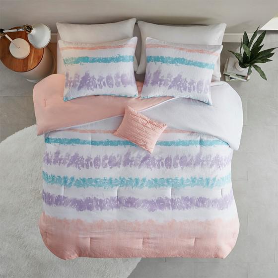 100% Polyester Printed Seersucker Comforter Set