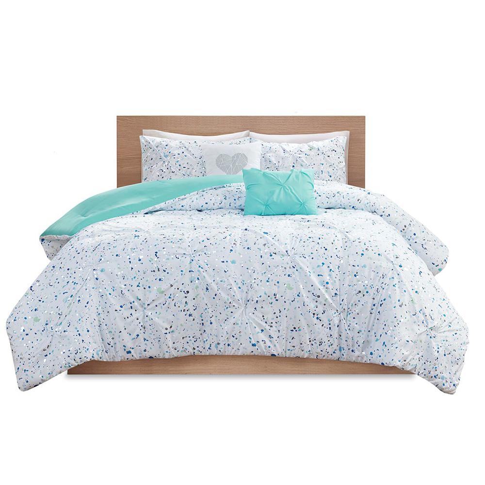 100% Polyester Metallic Printed and Pintucked Comforter Set