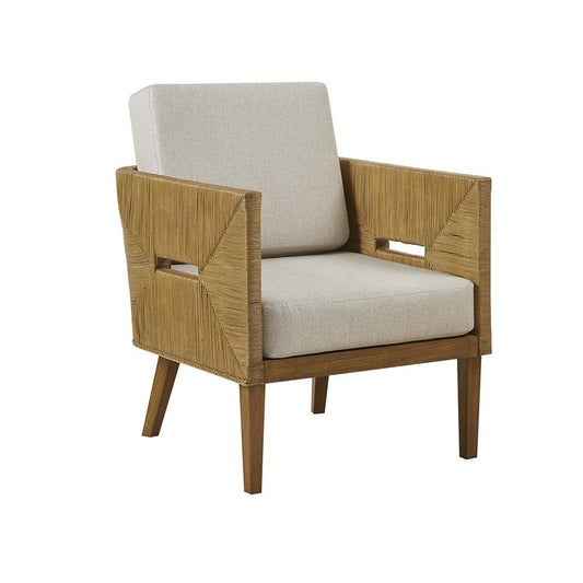 Blake Accent Chair Natural 27"W x 29.5"D x 33.75"H; Seat cushion: 23.5"W x 25"D x 5"H; Back cushion: 21.5"W x 17"D x 5"H