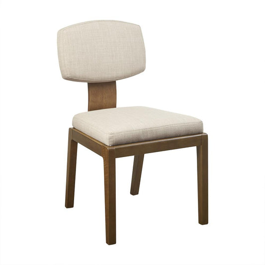 Armless Upholstered Dining Chair Set of 2, Tan, 20x23x34