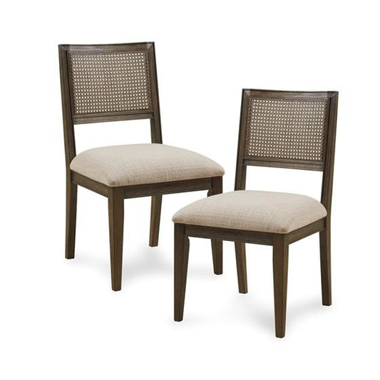 Armless Dining Chair Set of 2, 19x21,75, Brown