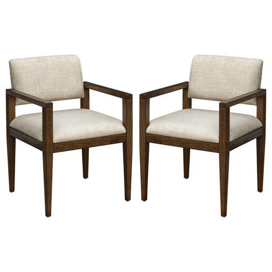 Upholstered Dining Chairs with Arms (Set of 2)