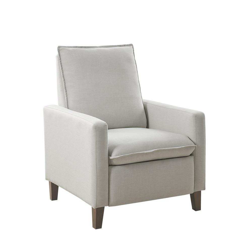 Upholstered Manual Push Back Recliner, 31x34,5, Ivory