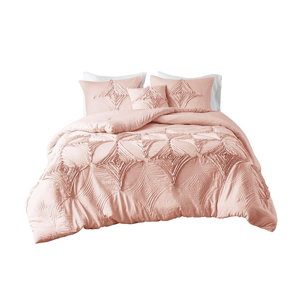 100% Polyester Comforter Set in Blush