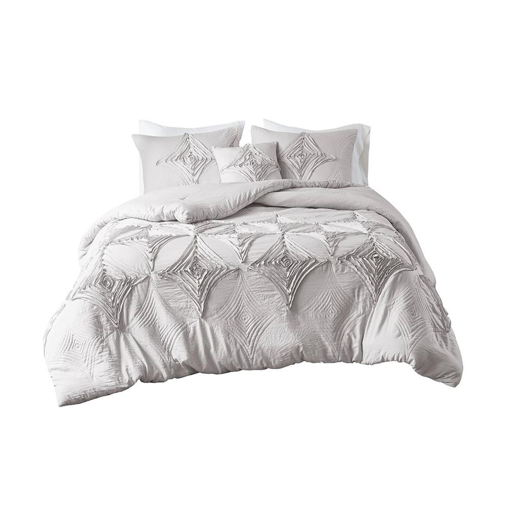 100% Polyester Comforter Set in Grey